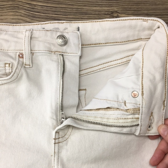 3/$20 We The Free People Skinny Jeans Womens 26 Cream Cotton Denim Raw‎ Hem - Picture 8 of 13